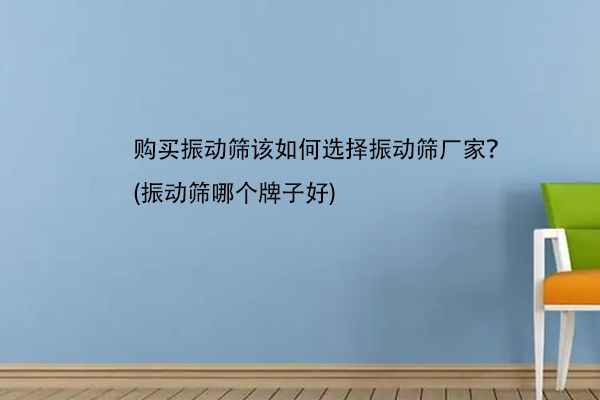 購買振動篩該如何選擇振動篩廠家？(振動篩哪個牌子好)